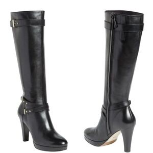 Cole Haan Cara Nike Air Technology Tall Black Heeled Boots 11B